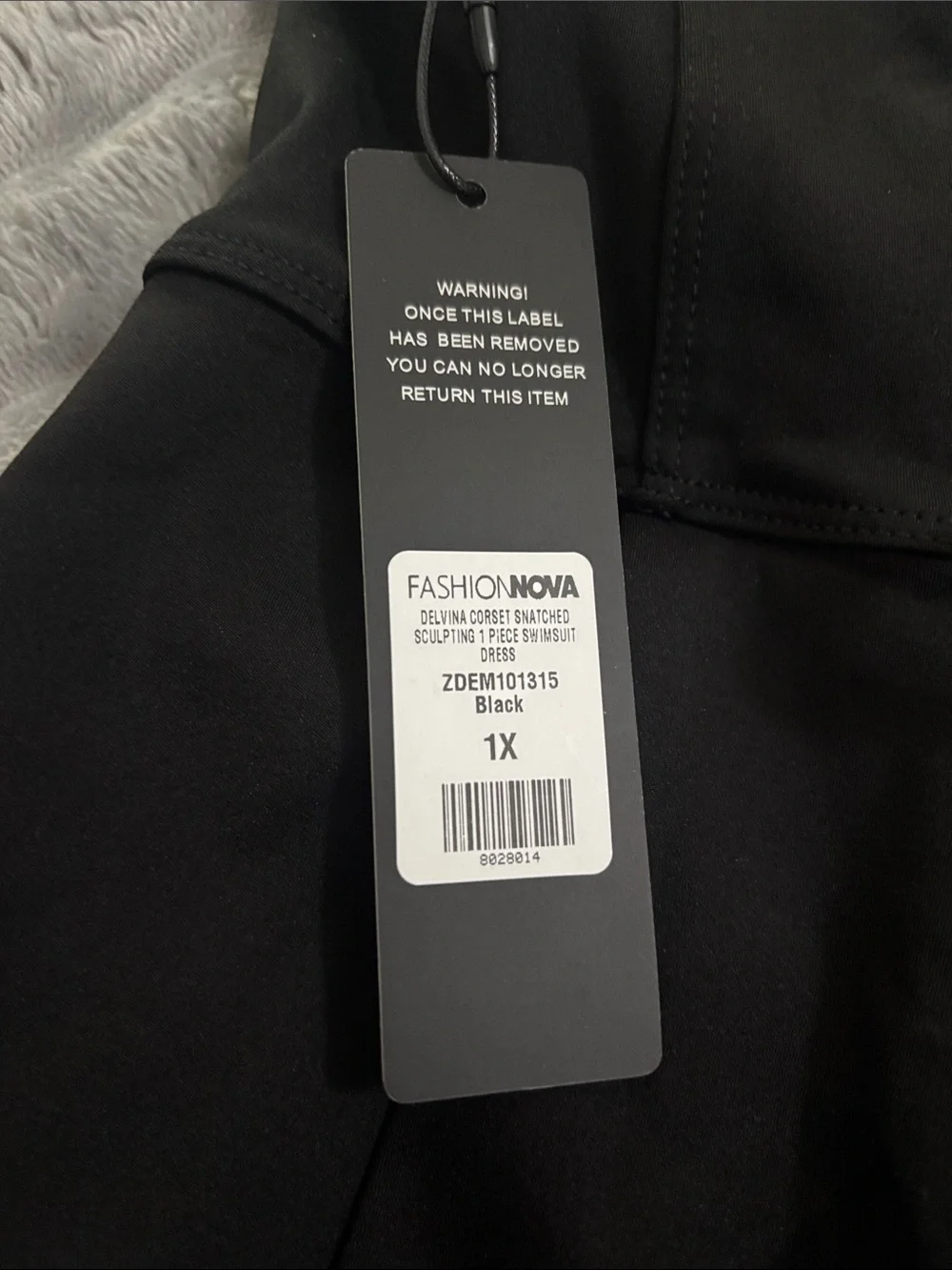 Black Bustier Swimdress — Structured Cups and A-Line Skirt - Picture 3 of 4